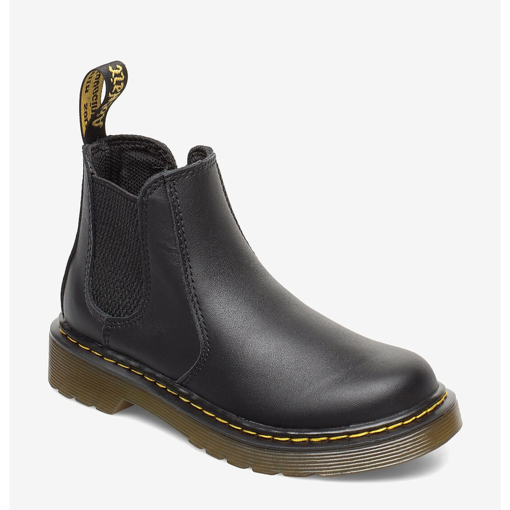 New Dr. Martens 2976J Black Leather Side Zip Chelsea Ankle Booties Womans Size 5